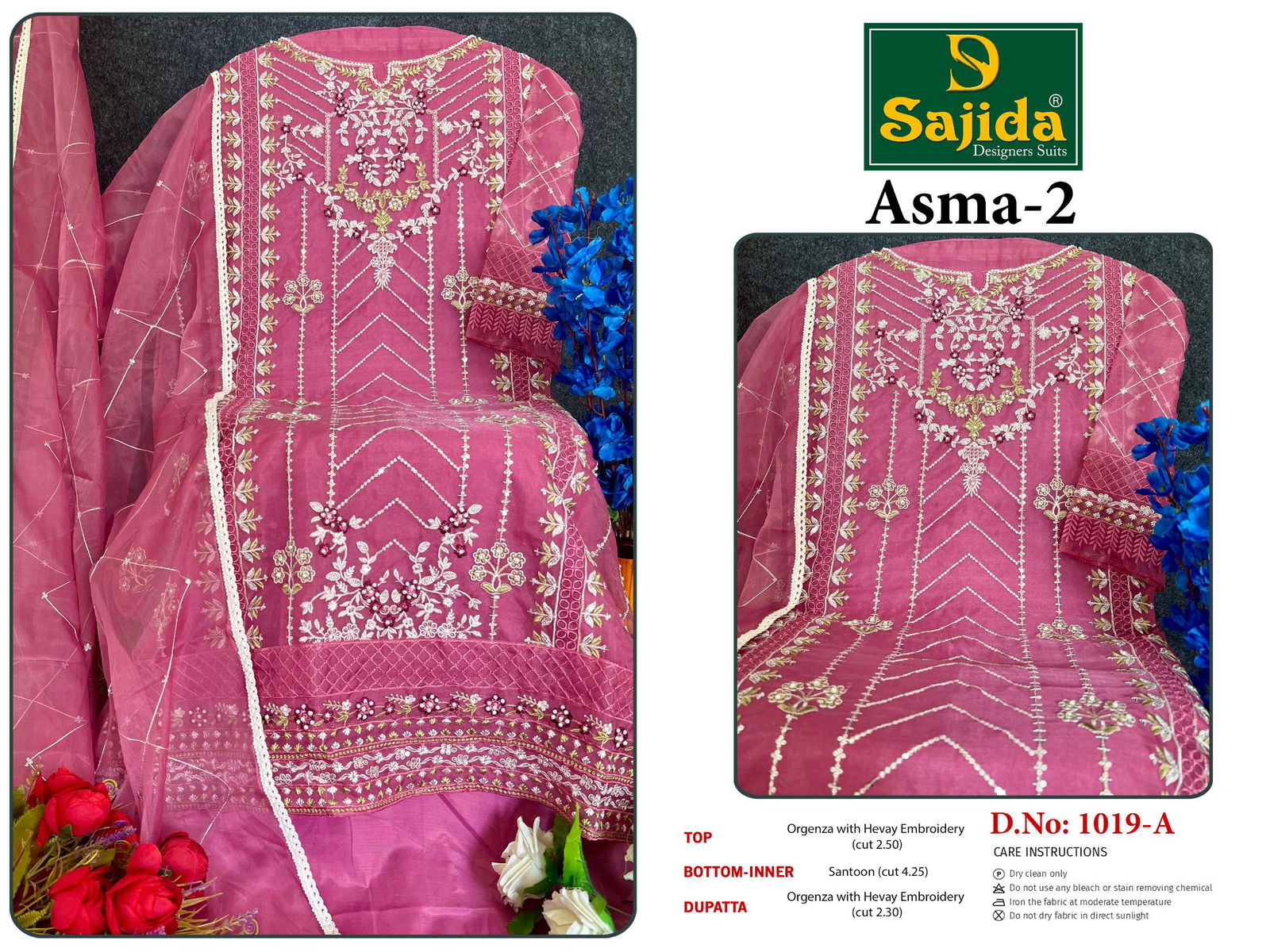 Asma Vol 2 by Sajida Organza Pakistani Salwar Kameez Wholesale In India